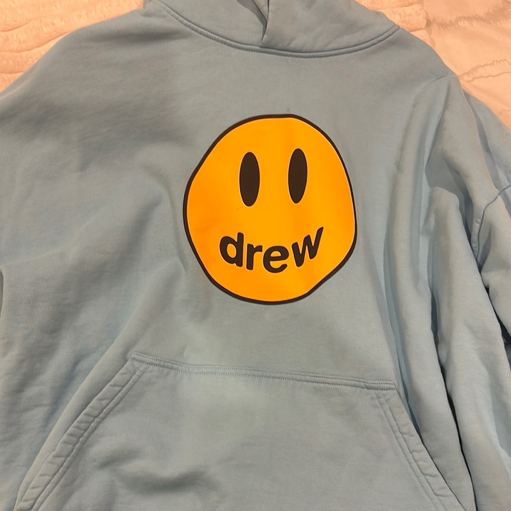 Blue Hoodie with Yellow Smiley Logo